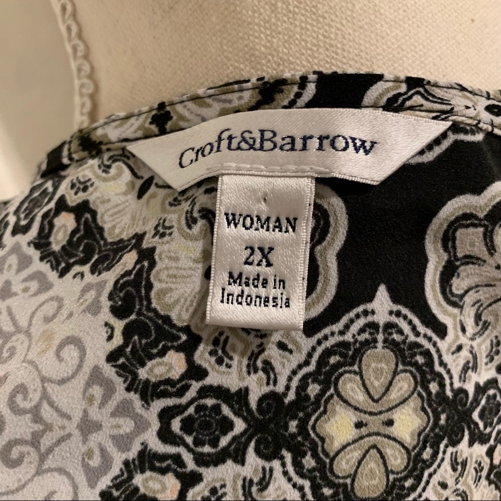 Croft & Barrow multi colored patterned Blouse size 2X - Picture 5 of 7